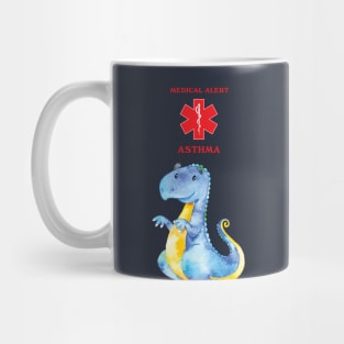 Medical Alert Asthma with Cute Dragon Mug